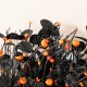Glitzhome 22.00"DHalloween Eucalyptus Pumpkin Bat Wreath Includes a Complimentary Black Metal Wreath Hanger