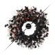 Glitzhome 22.00"DHalloween Eucalyptus Pumpkin Bat Wreath Includes a Complimentary Black Metal Wreath Hanger