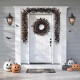 Glitzhome 22.00"DHalloween Eucalyptus Pumpkin Bat Wreath Includes a Complimentary Black Metal Wreath Hanger