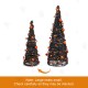 Glitzhome Set of 2 Halloween Eucalyptus With Bats Pumpkin Cone Tree