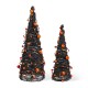 Glitzhome Set of 2 Halloween Eucalyptus With Bats Pumpkin Cone Tree