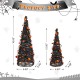 Glitzhome Set of 2 Halloween Eucalyptus With Bats Pumpkin Cone Tree