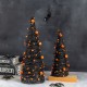 Glitzhome Set of 2 Halloween Eucalyptus With Bats Pumpkin Cone Tree
