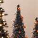Glitzhome Set of 2 Halloween Eucalyptus With Bats Pumpkin Cone Tree
