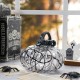 Glitzhome 7.50"L Halloween Abstract Black and White Glass Pumpkin
