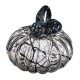 Glitzhome 7.50"L Halloween Abstract Black and White Glass Pumpkin