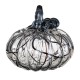Glitzhome 7.50"L Halloween Abstract Black and White Glass Pumpkin