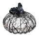 Glitzhome 7.50"L Halloween Abstract Black and White Glass Pumpkin