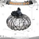 Glitzhome 7.50"L Halloween Abstract Black and White Glass Pumpkin