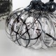 Glitzhome 7.50"L Halloween Abstract Black and White Glass Pumpkin