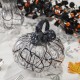 Glitzhome 7.50"L Halloween Abstract Black and White Glass Pumpkin