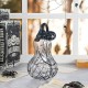 Glitzhome 9"H Halloween Abstract Black and White Glass Gourd