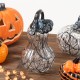 Glitzhome 9"H Halloween Abstract Black and White Glass Gourd