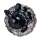 Glitzhome 9"H Halloween Abstract Black and White Glass Gourd