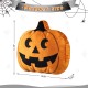 Glitzhome 15.5"L Fall and Halloween Fabric Double Sided Pumpkin Pillow