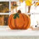 Glitzhome 15.5"L Fall and Halloween Fabric Double Sided Pumpkin Pillow