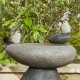 Glitzhome 20.75''H Zen-Style Faux Stone Texture Birdbath Polyresin Outdoor Fountain with Birds, Pump and LED Light, Remote Controller