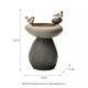 Glitzhome 20.75''H Zen-Style Faux Stone Texture Birdbath Polyresin Outdoor Fountain with Birds, Pump and LED Light, Remote Controller
