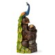Glitzhome 40"H Oversized 4-Tiered Peacock and Jars Polyresin Outdoor Floor Fountain with Pump and LED Light, with Remote Controller