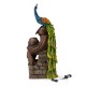 Glitzhome 40"H Oversized 4-Tiered Peacock and Jars Polyresin Outdoor Floor Fountain with Pump and LED Light, with Remote Controller