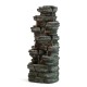 Glitzhome 39.25"H 9-Tiered Cascading Rock Polyresin Outdoor Fountain with Pump and LED Light