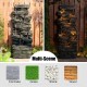 Glitzhome 39.25"H 9-Tiered Cascading Rock Polyresin Outdoor Fountain with Pump and LED Light