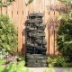 Glitzhome 39.25"H 9-Tiered Cascading Rock Polyresin Outdoor Fountain with Pump and LED Light