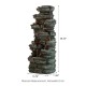 Glitzhome 39.25"H 9-Tiered Cascading Rock Polyresin Outdoor Fountain with Pump and LED Light