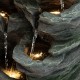 Glitzhome 39.25"H 9-Tiered Cascading Rock Polyresin Outdoor Fountain with Pump and LED Light