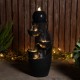 Glitzhome 33.5"H Modern 5-Tier Bowl and Sphere Polyresin Outdoor Fountain with Pump and LED Light
