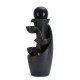 Glitzhome 33.5"H Modern 5-Tier Bowl and Sphere Polyresin Outdoor Fountain with Pump and LED Light