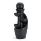 Glitzhome 33.5"H Modern 5-Tier Bowl and Sphere Polyresin Outdoor Fountain with Pump and LED Light
