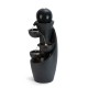 Glitzhome 33.5"H Modern 5-Tier Bowl and Sphere Polyresin Outdoor Fountain with Pump and LED Light