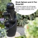 Glitzhome 33.5"H Modern 5-Tier Bowl and Sphere Polyresin Outdoor Fountain with Pump and LED Light