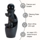 Glitzhome 33.5"H Modern 5-Tier Bowl and Sphere Polyresin Outdoor Fountain with Pump and LED Light