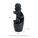 Glitzhome 33.5"H Modern 5-Tier Bowl and Sphere Polyresin Outdoor Fountain with Pump and LED Light