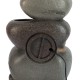 Glitzhome 24.5"H 5-Tiered Zen Style Stacked Pebbles Polyresin Outdoor Fountain with Pump and LED Light