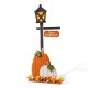 Glitzhome 36"H Fall Lighted Wooden Pumpkin Lamp Post Porch Decor w/Timer