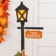 Glitzhome 36"H Fall Lighted Wooden Pumpkin Lamp Post Porch Decor w/Timer