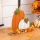 Glitzhome 36"H Fall Lighted Wooden Pumpkin Lamp Post Porch Decor w/Timer