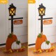 Glitzhome 36"H Fall Lighted Wooden Pumpkin Lamp Post Porch Decor w/Timer