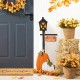 Glitzhome 36"H Fall Lighted Wooden Pumpkin Lamp Post Porch Decor w/Timer