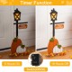 Glitzhome 36"H Fall Lighted Wooden Pumpkin Lamp Post Porch Decor w/Timer
