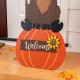 Glitzhome 30"H Fall Wood Highland Cow Porch Decor