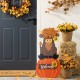 Glitzhome 30"H Fall Wood Highland Cow Porch Decor