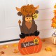 Glitzhome 30"H Fall Wood Highland Cow Porch Decor