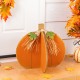 Glitzhome 18"L Fall Wood Interlocking Pumpkin Porch Decor