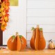 Glitzhome 18"L Fall Wood Interlocking Pumpkin Porch Decor