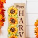 Glitzhome 36"H Fall Lighted Wood Watercolor Sunflower Porch Decor w/Timer