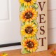 Glitzhome 36"H Fall Lighted Wood Watercolor Sunflower Porch Decor w/Timer